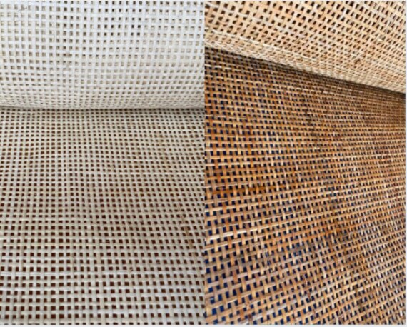 WIDTH 24'' Dark/white Natural Radio Rattan Cane Mesh Webbing Roll/caning  Material for Cane Furniture, DIY Project, Restoration 