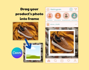 instagram product showcase template Post Backgrounds for Social Media ecommerce Frame Editable Canva Template