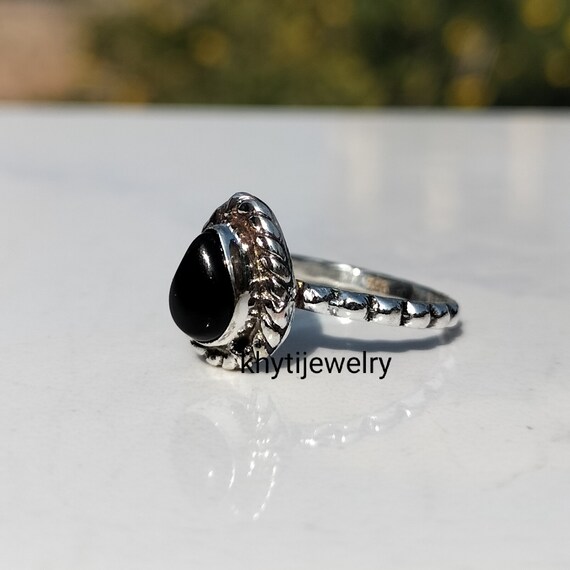 Buy Black Onyx Band Ring 925 Sterling Silver Ring Handmade Ring