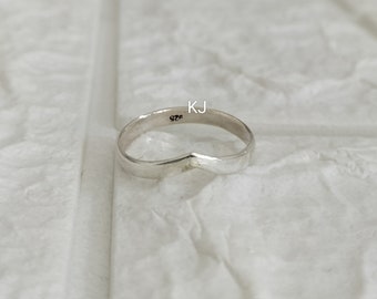Silver Chevron Ring, V shape Ring, Boho Handmade Ring, 925 Sterling Silver Ring Gift Ring KJ