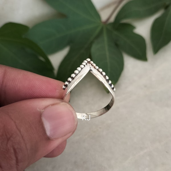 Silver Chevron Ring, V shape Ring, Boho Midi Handmade Ring, 925 Sterling Silver Ring, Trending Ring, Gift Ring KJ