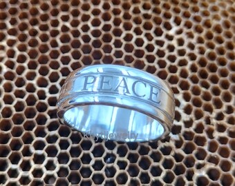 Sterling silver ring spinner band Peace solid hallmarked 925 Peace Ring, Harry Styles Inspired Ring, Statement Ring ,Everyday Men's Ring