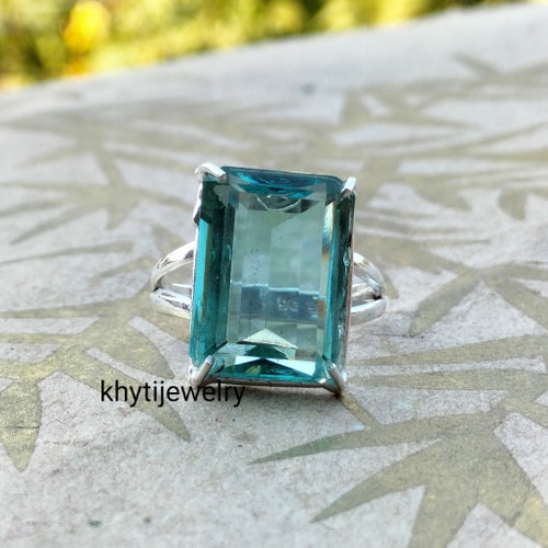 Blue Topaz Ring, 925 Sterling Silver Ring,Topaz Ring, shops Handmade Silver Ring, Promise Ring, Designer Band Ring,Gift-Ring||||