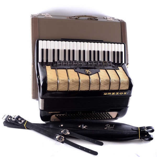 TOP German Made CASSOTTO Accordion Hohner Imperator IV -120 bass, 14 reg.+Master Switch,Original Case&Brand New Genuine Leather Straps-Video