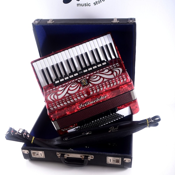TOP German Made Accordion Weltmeister Caprice 96 bass,16 reg.&Original Hard Case+Brand New Shoulder Straps ~ Excellent/Newly Condition-VIDEO
