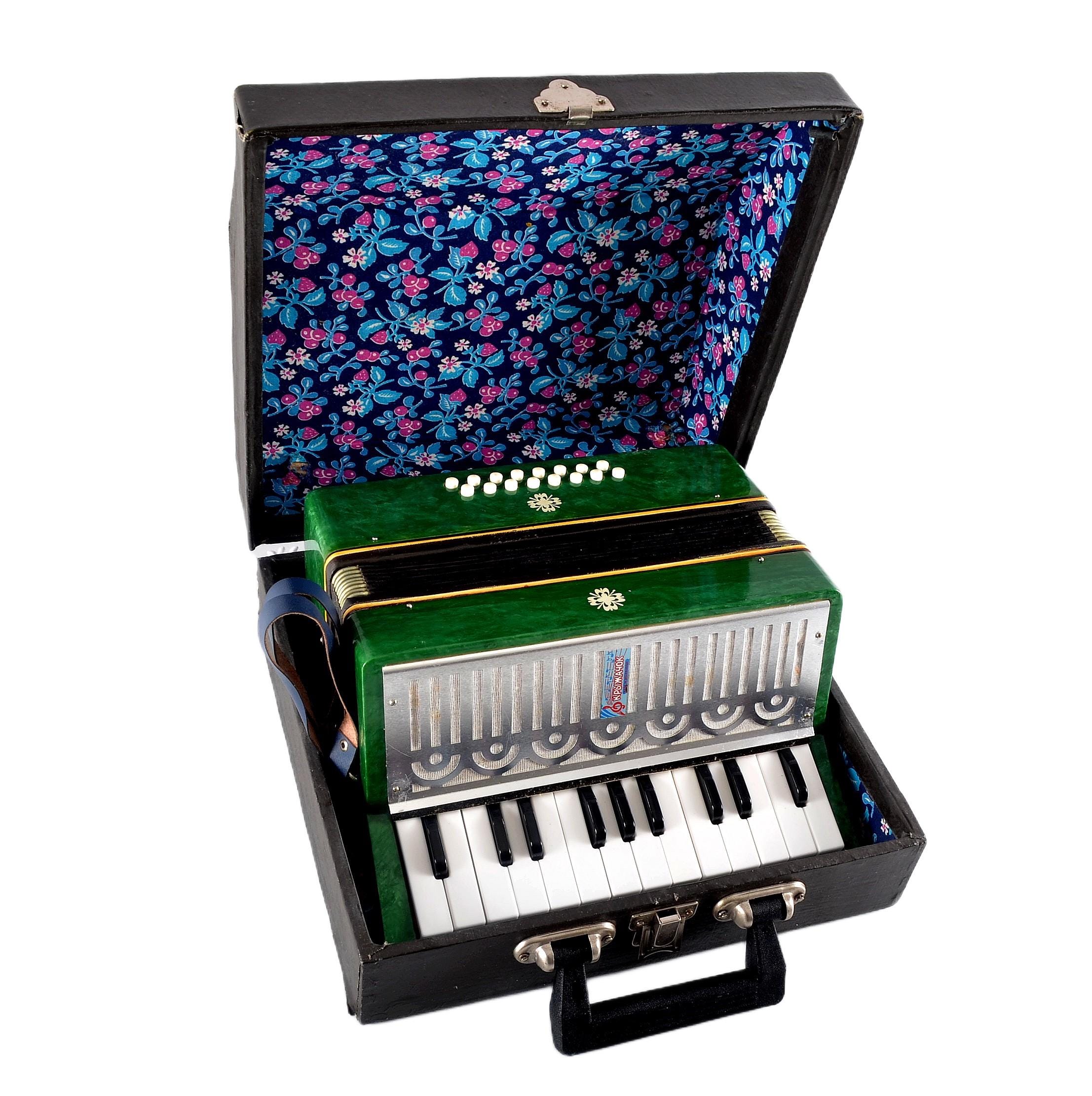 Vintage Green Piano Accordion, Malish 12 Bass, USSR Toy - Etsy