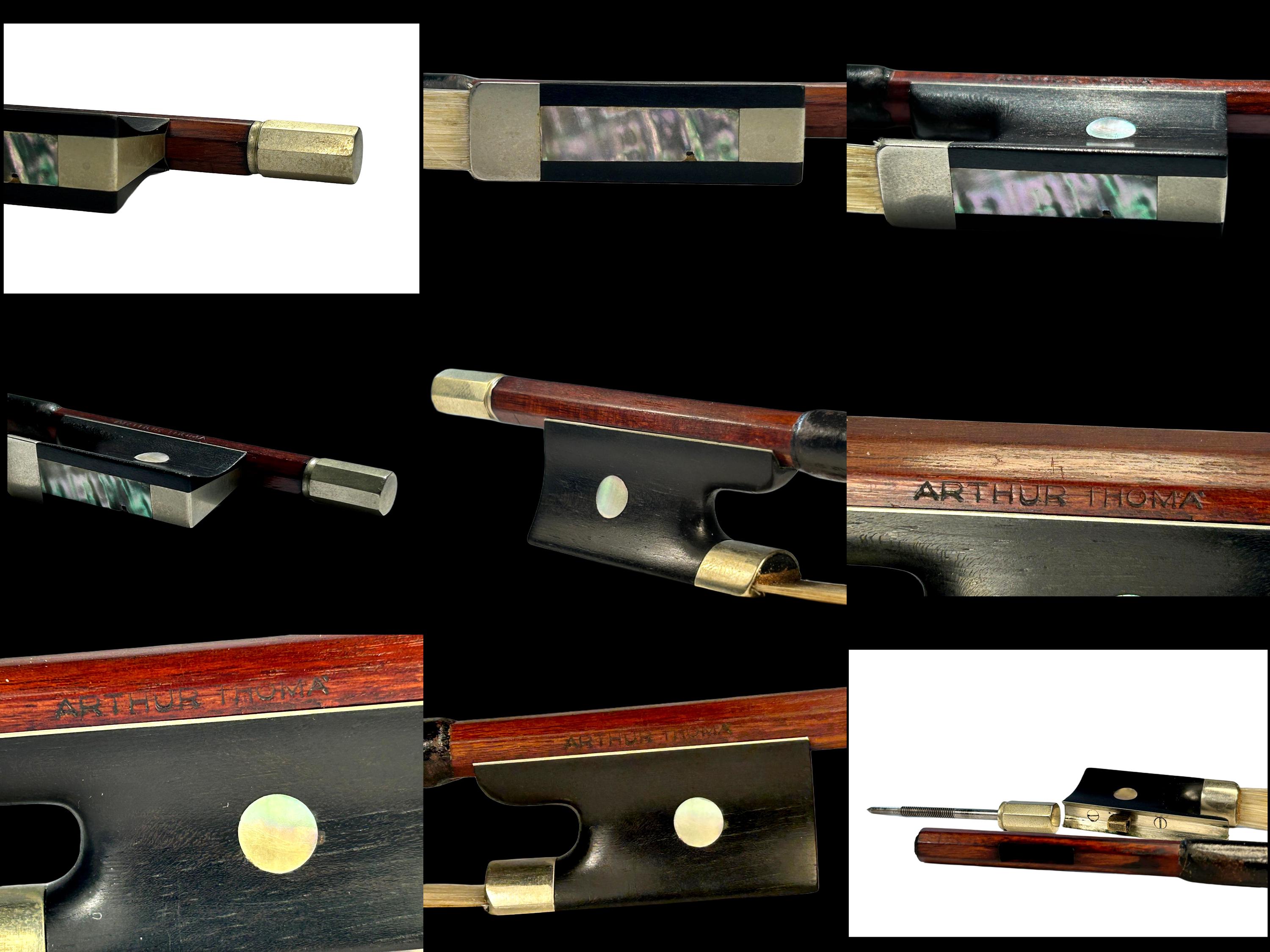 Vintage Arthur Thoma Violin Bow: Pernambuco, 4/4, German 