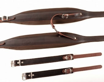 Brown Luxury Top Quality Genuine Leather Accordion Shoulder Straps+Bellow Straps