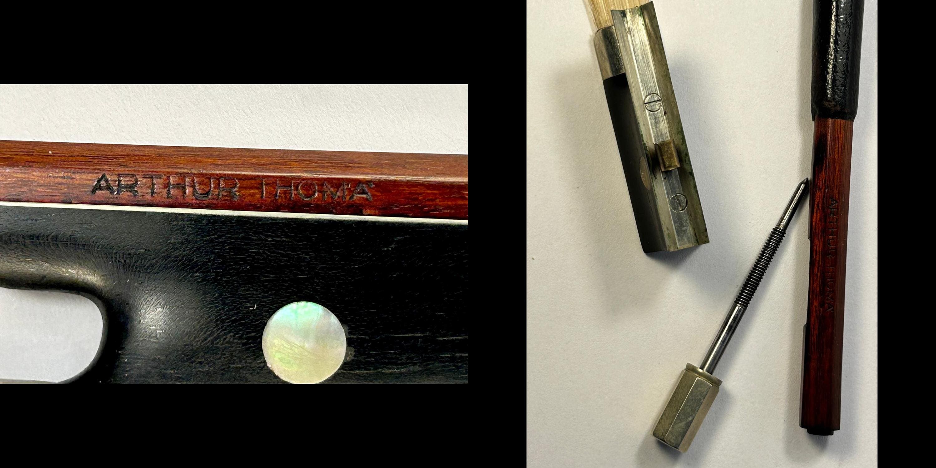 Vintage Arthur Thoma Violin Bow: Pernambuco, 4/4, German 
