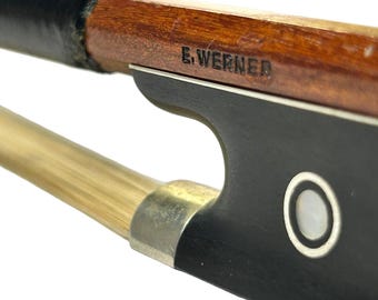 Vintage E. Werner Violin Bow: Pernambuco Wood, 4/4 Size