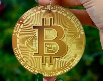 Bitcoin Christmas Ornament, Perfect Holiday Host Gift For Any Crypto or Bitcoin Maxi Hodlr or Investor, - PHD
