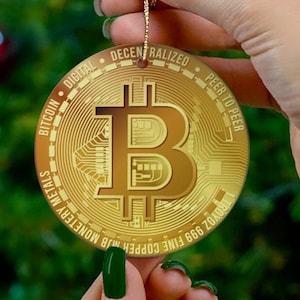 Bitcoin Christmas Ornament, Perfect Holiday Host Gift For Any Crypto or Bitcoin Maxi Hodlr or Investor, - PHD
