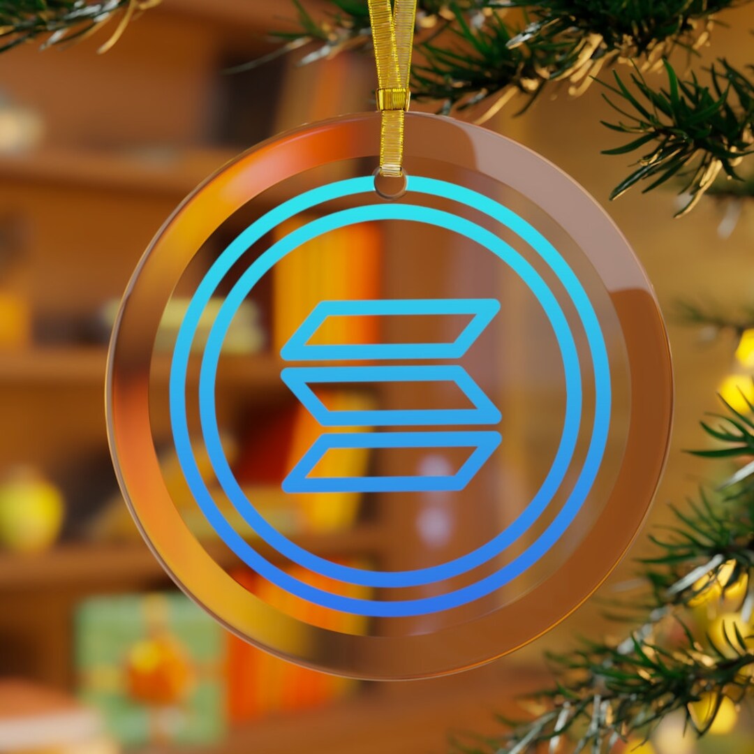 Solana Ornament for Crypto Investor, Crypto Degen Gifts, Solana Maxi Christmas  Decor, Beveled Glass Crypto - Etsy
