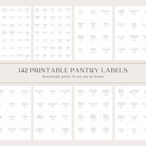 142 Pantry Labels Printable - Minimalist Kitchen Jar Labels (downloadable PDF)