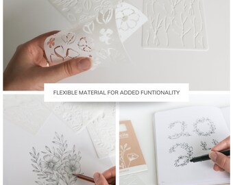 Stamperia Flexible Craft Stencils - Favourites Refresh Writings Pattern For Scrapbooking & Cards