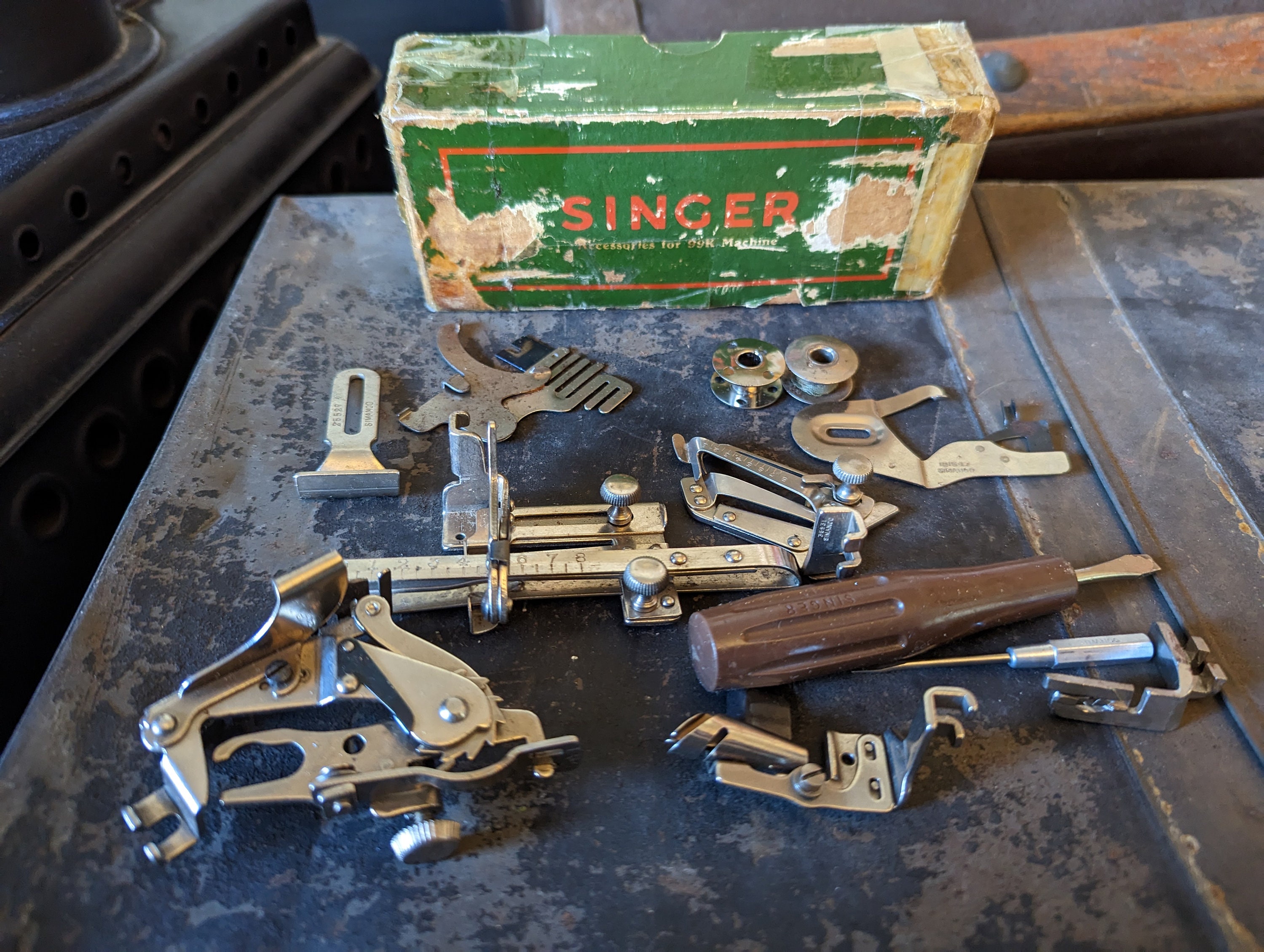 Set of Vintage Singer Sewing Machine Attachments 