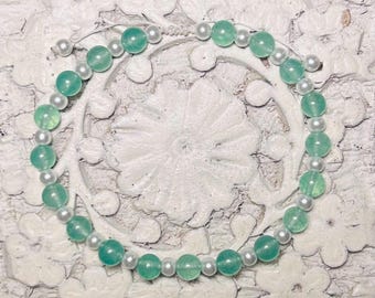 Green & Pearl Bracelet