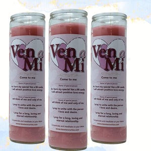 Come to Me Fixed Love Candles - Set of 3 - Velas Compuestas de Ven a Mi Para Amor - Set de 3 Velas