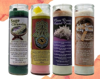 Cleansing Candles Set of Four Scented Candles for Cleansing Rituals Candle Magic Cleansing ~ Velas para Limpias ~ Set de Cuatro Velas