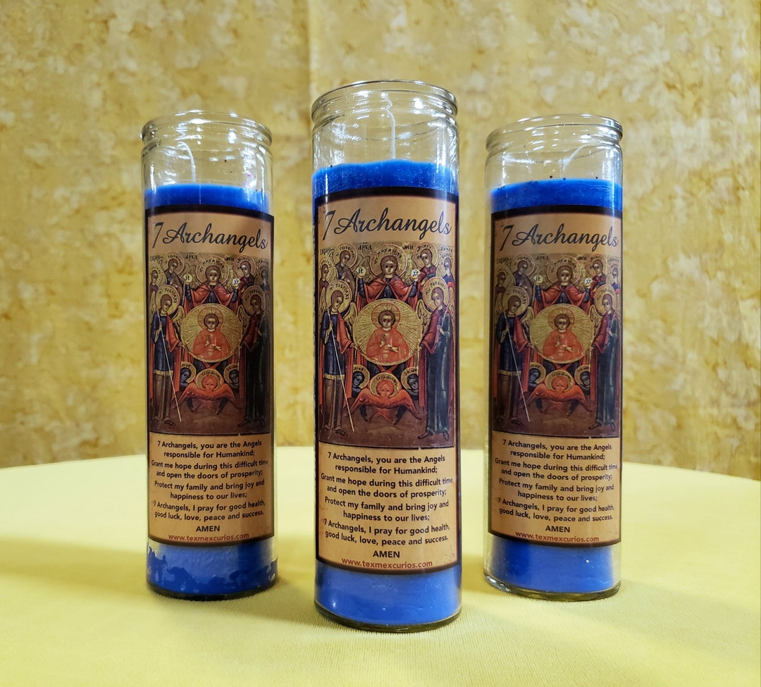 7 Archangels Fixed Candle Set 3 Candle Ritual Veladoras Compuestas De