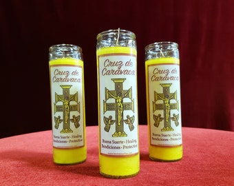 Sagrada Santa Cruz de Caravaca Set of 2 or 4 Candles Set de 2 o 4 Veladoras 