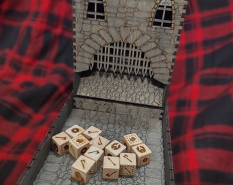 Castle Wooden Dice Tower | Folding Castle Dice Tower | Dungeons and Dragons | Dice Tower Gift | Gamer Gift | Gift for Him