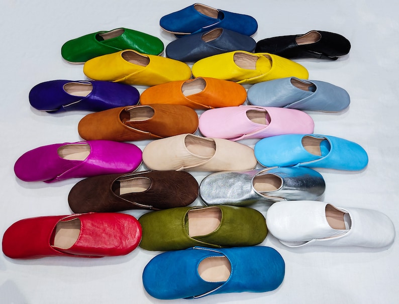 Women#39;s Moroccan Leather Babouche Slippers, Leather Unisex B