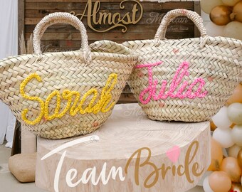 beach bag personalized for bachelorette party, bachelorette party, Flower Girl Basket, Wedding Gifts, beach bag, straw bags, bridesmaid bag