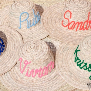 Personalized Bachelorette Party Hats Floppy Beach Hat, Bachelorette Trip Hat, Sun Hat, Honeymoon Beach Hat, Sun Hat, Bride to be Gift image 1