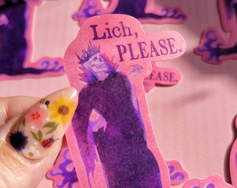 lich please matte vinyl sticker