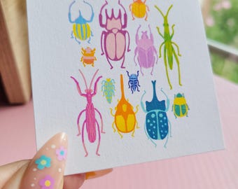 bright bugs mini archival art print