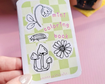 mini zine nature coloring book