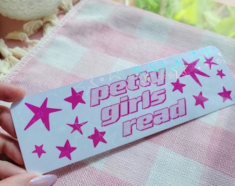 petty girls read holographic bookmark