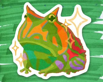 Surinam horned frog matte sticker