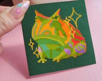 Surinam frog mini archival art print