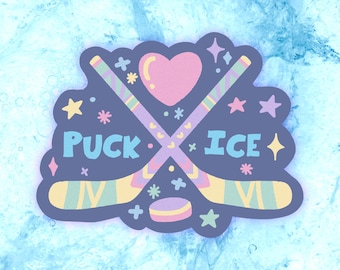 puck ice crackle holographic vinyl sticker
