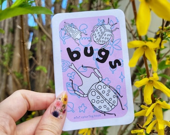 bugs mini zine coloring book