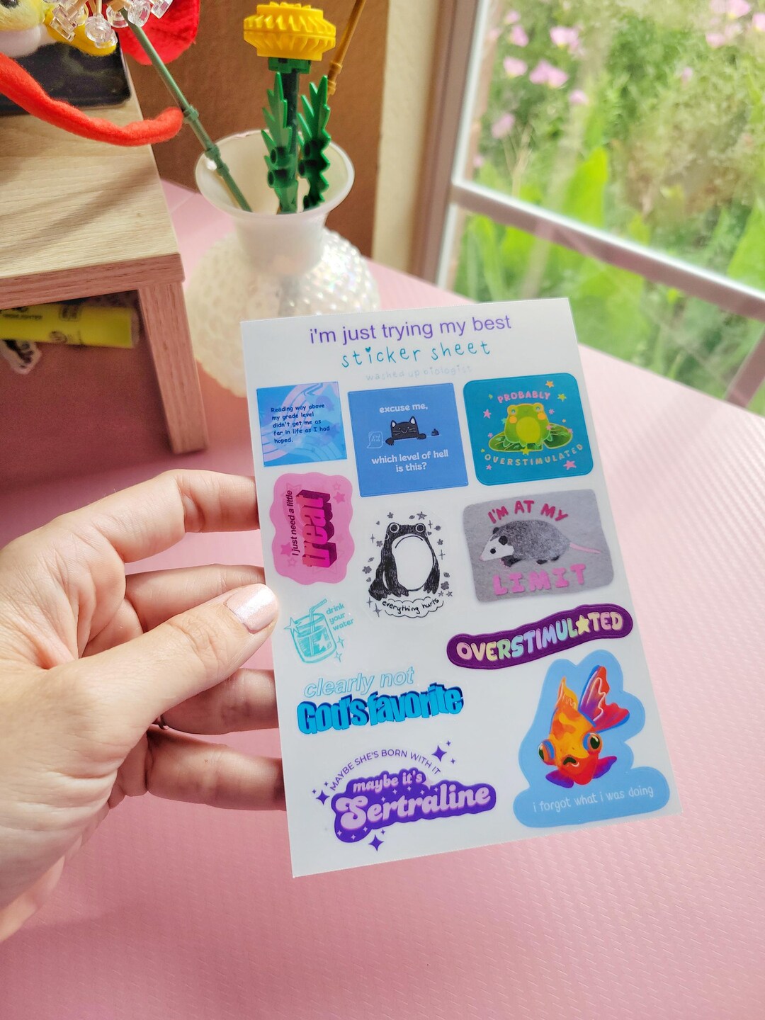 I'm Just Trying My Best Sticker Sheet: Mental Health Stickers - Etsy