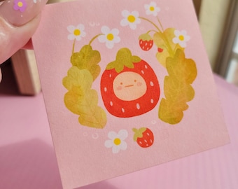 strawberry baby mini archival art print