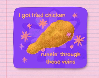 fried chicken matte sticker