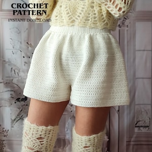 Crochet Shorts Pattern PDF - High Waisted Shorts, Easy DIY Crochet Clothing, Boho Beginner Friendly Digital Download