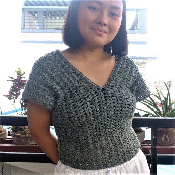 Crochet Wrap Top Pattern, Y2K Top, Mesh Sheer Shirt, Vest