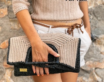 Foldable Crochet Tote Bag Pattern PDF – Laptop Project Bag, Crochet Handbag, Purse & Clutch Bag Pattern, Boho Shopping Bag, Easy Crochet Bag