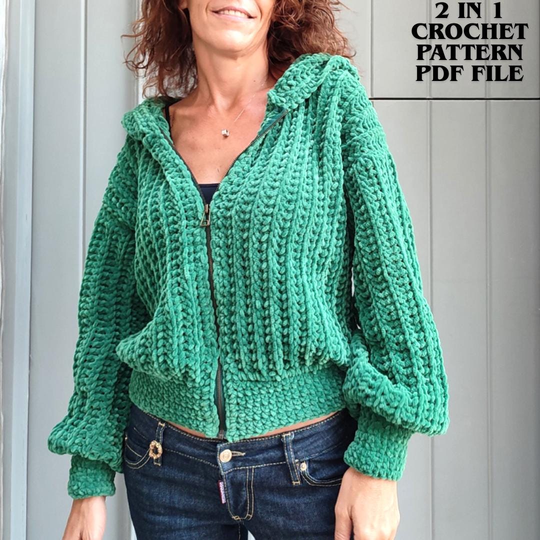 Cardigan Donna Con Zip E Manica Lunga All'Uncinetto - The Drop In Viscosa 100% - Foto 6