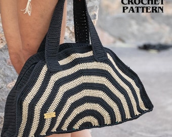 Crochet Beach Tote Bag Pattern With Zipper, Purse Y2K Bucket Pattern, Best Gift For Grandma, Beach Bag Tote Pattern, Digital Download