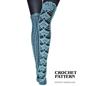 Häkelanleitung Overknee Socken, gehäkelte Beinwärmer, Leggings PDF Pattern