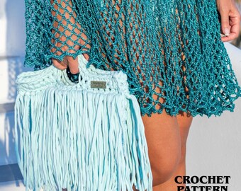 Crochet Tote Bag Pattern PDF, Boho Fringe Purse, DIY Festival Clutch Tutorial