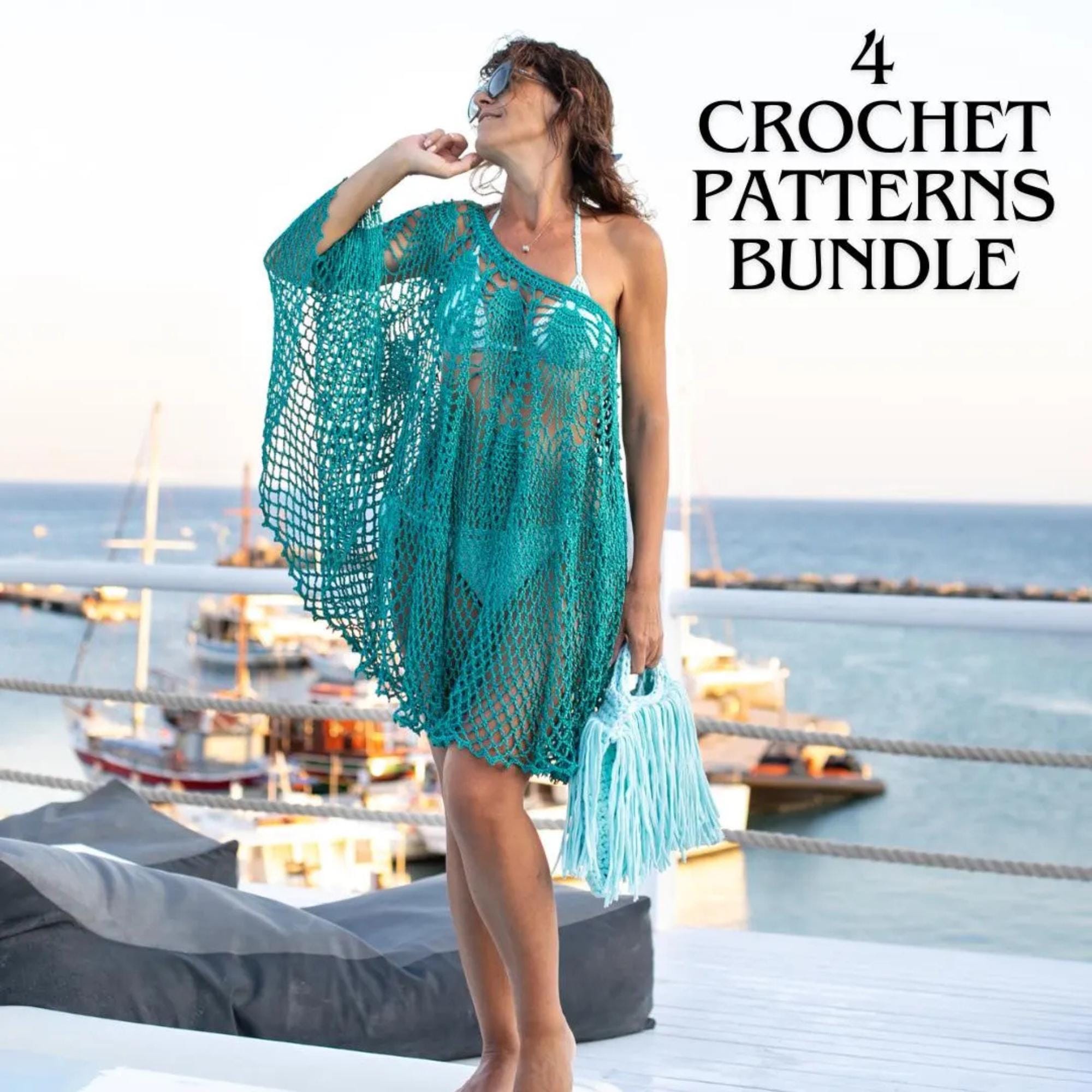4 Crochet Beach Outfit Patterns Bundle, Cover up Dress, Tote Bag, Bikini Set, Vacation Outfit PDF - Etsy 4 Crochet Beach Outfit Patterns Bundle, Cover up Dress, Tote Bag, Bikini Set, Vacation Outfit PDF - Etsy