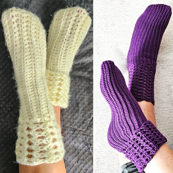 Cute Easy Crochet Cozy Socks Pattern, House Slippers, Leg Warmers
