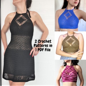 Goth Crochet Dress Pattern Backless Tiered Back, Sexy Sun Dress, Grunge, Beach Wedding, Crochet Top